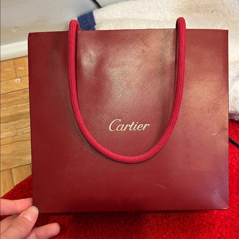 Cartier Crimson Textured Handbag - Picture 2 of 6